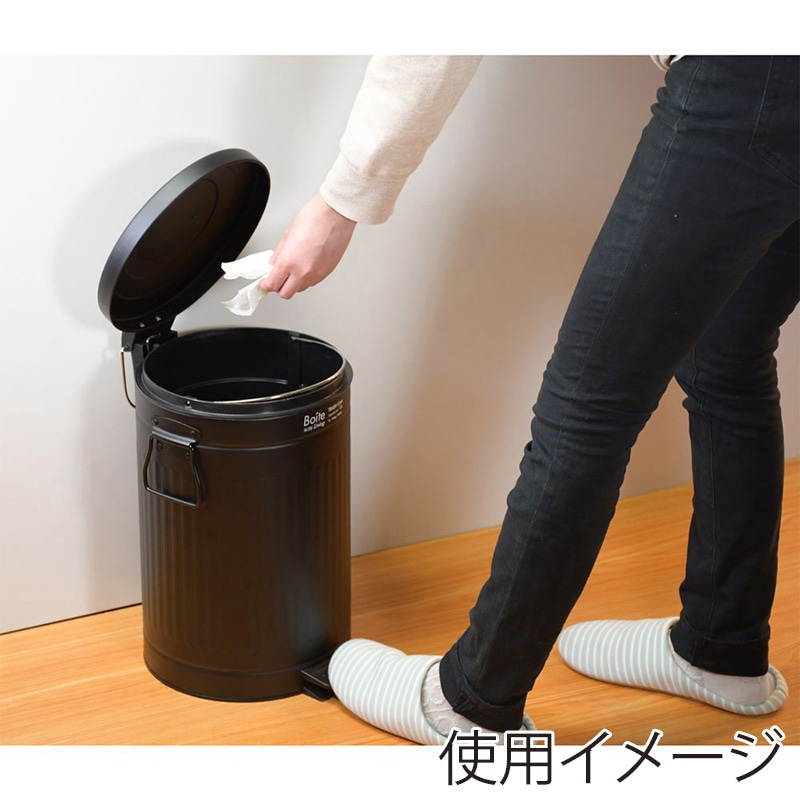中山福 ゴミ箱 ペダル式 Boite 12L ブラック NQ-0196 1個(ご注文単位1個)【直送品】