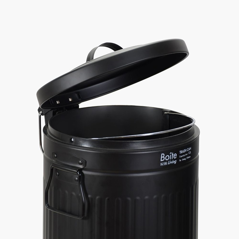 中山福 ゴミ箱 ペダル式 Boite 12L ブラック NQ-0196 1個(ご注文単位1個)【直送品】