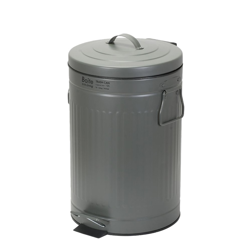 中山福 ゴミ箱 ペダル式 Boite 12L カーキ NQ-0195 1個（ご注文単位1個）【直送品】