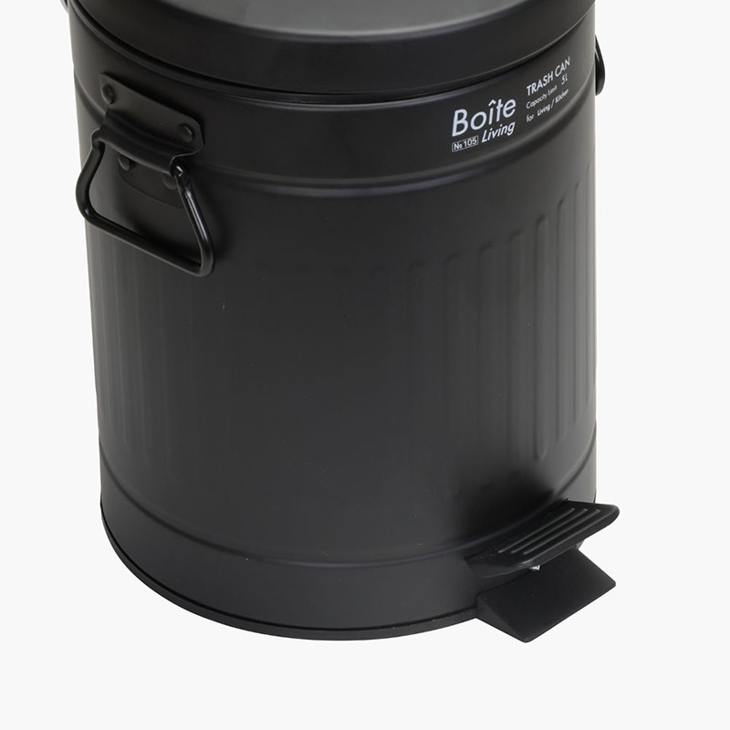 中山福 ゴミ箱 ペダル式 Boite 5L ブラック NQ-0193 1個(ご注文単位1個)【直送品】