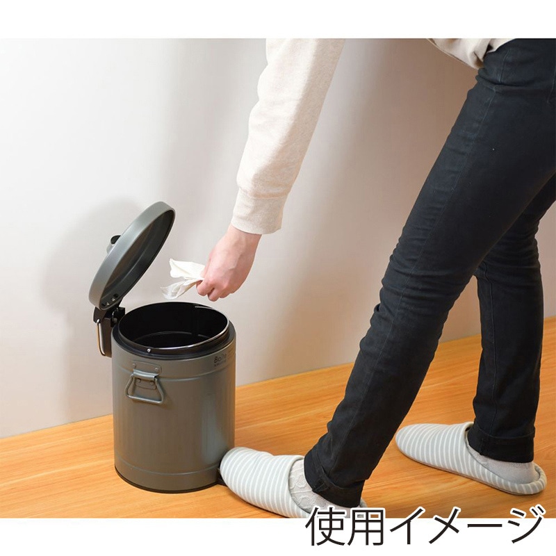 中山福 ゴミ箱 ペダル式 Boite 5L カーキ NQ-0192 1個(ご注文単位1個)【直送品】