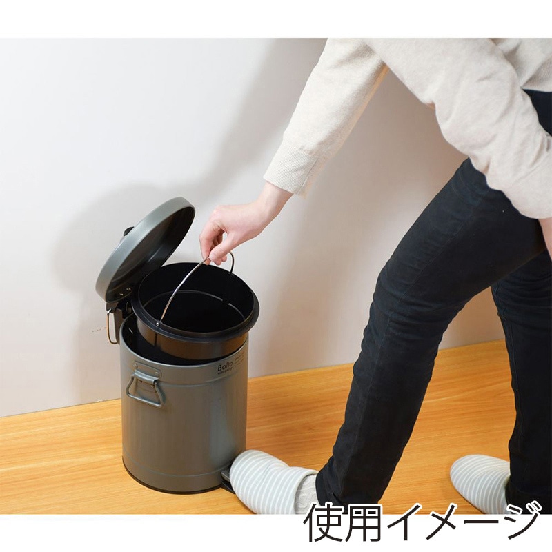 中山福 ゴミ箱 ペダル式 Boite 5L カーキ NQ-0192 1個(ご注文単位1個)【直送品】