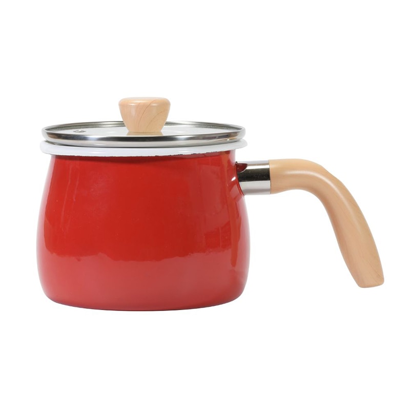 中山福 ホーローポット グロッシー 蓋付 2.0L レッド NQ-0121 1個（ご注文単位1個）【直送品】