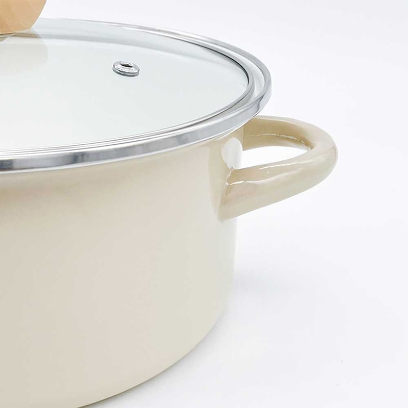 中山福 キャセロール カリーノ IH対応 ガラス蓋付 20cm クリーム NQ-0117 1個(ご注文単位1個)【直送品】