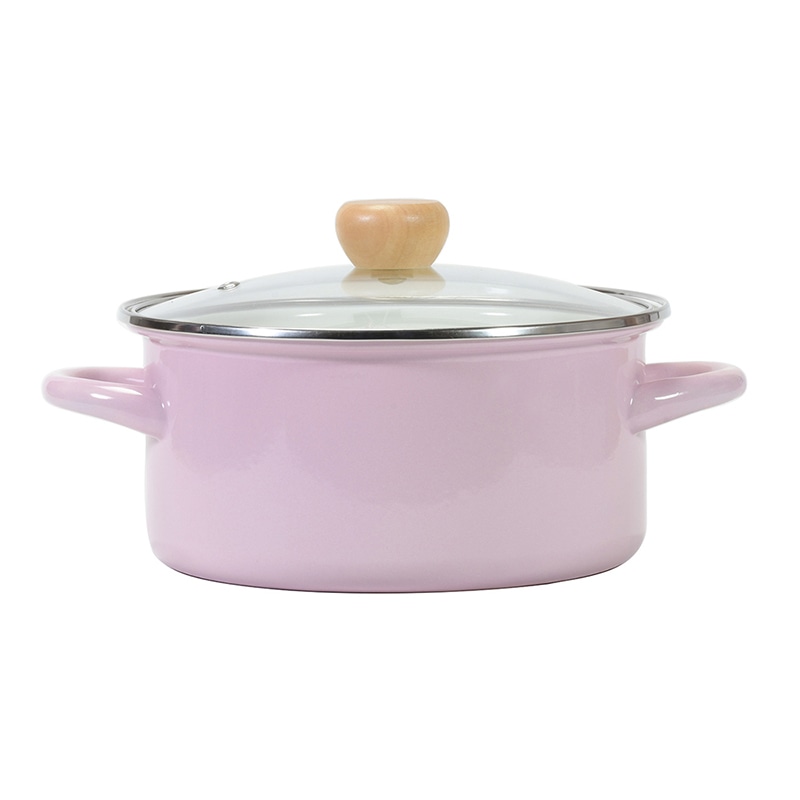 中山福 キャセロール カリーノ IH対応 ガラス蓋付 20cm ピンク NQ-0113 1個（ご注文単位1個）【直送品】