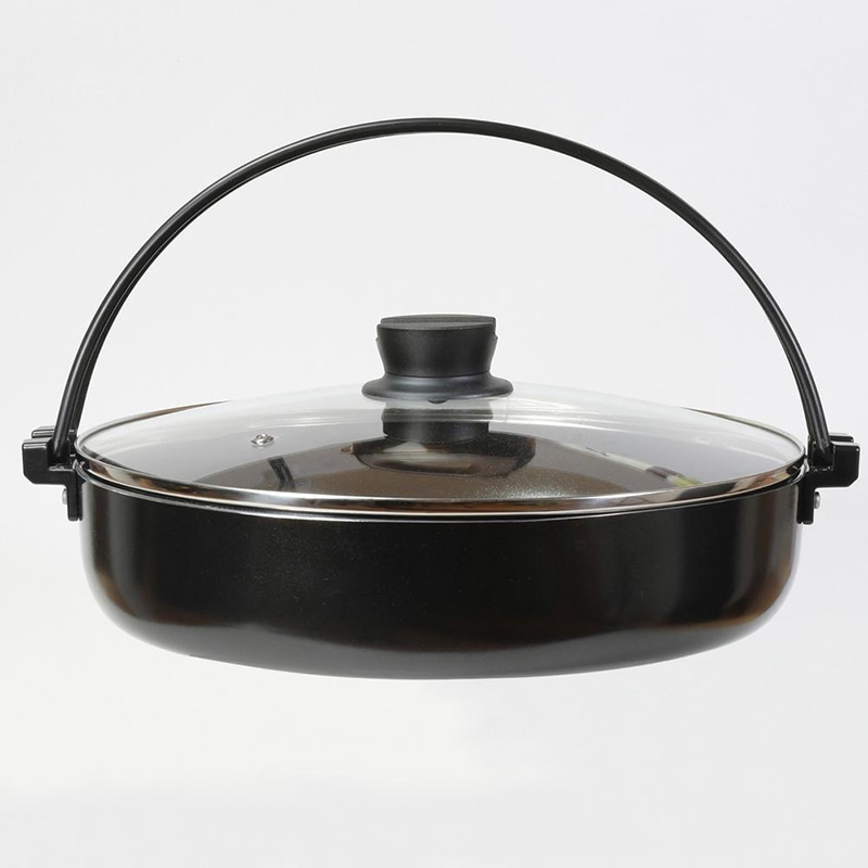 中山福 すきやき鍋 ダイヤモンドコート IH 蓋付 30cm NQ-0064 1個(ご注文単位1個)【直送品】