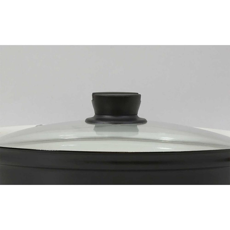 中山福 卓上鍋 セラミック IH ガラス蓋付 28cm ワインレッド NQ-0055 1個(ご注文単位1個)【直送品】