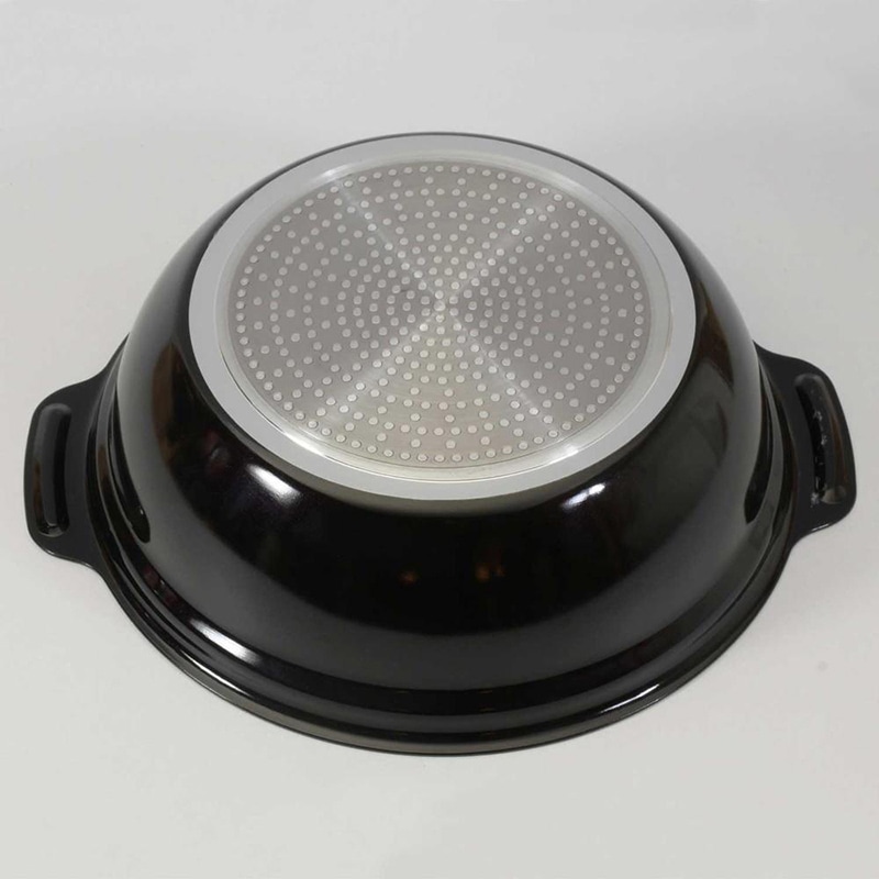 中山福 卓上鍋 セラミック IH ガラス蓋付 26cm ワインレッド NQ-0054 1個（ご注文単位1個）【直送品】