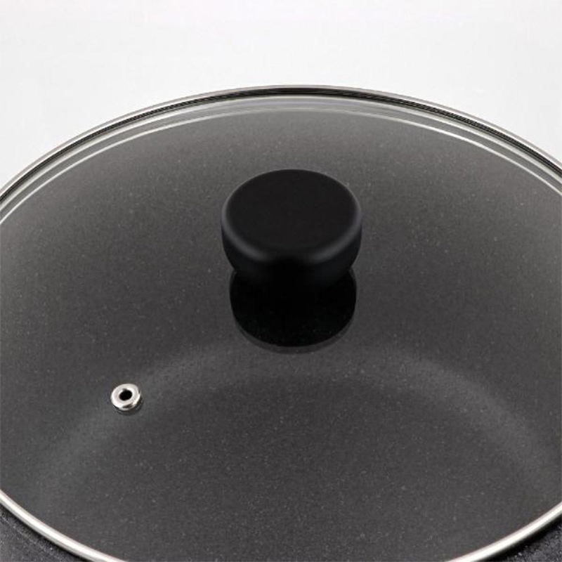 中山福 深型両手鍋 ライトセンス マーブル ガラス蓋付 IH対応 24cm ダークグレー NM-365 1個（ご注文単位1個）【直送品】