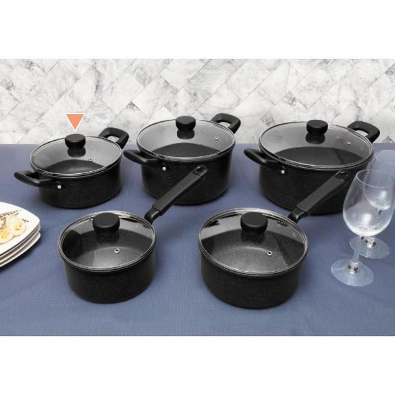 中山福 両手鍋 ライトセンス マーブル ガラス蓋付 IH対応 20cm ダークグレー NM-363 1個（ご注文単位1個）【直送品】