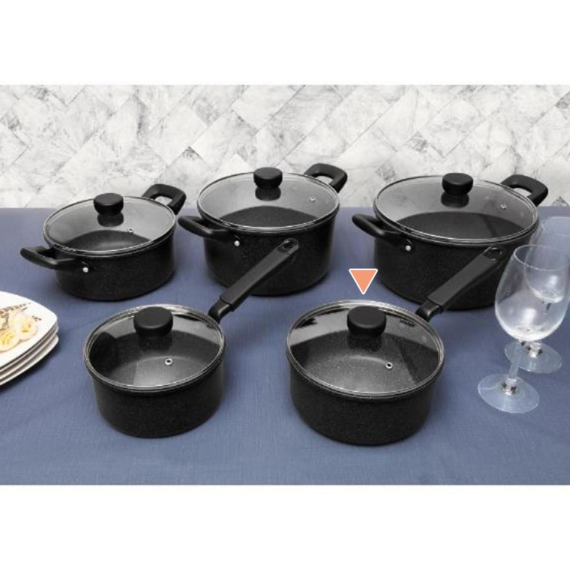 中山福 片手鍋 ライトセンス マーブル ガラス蓋付 IH対応 18cm ダークグレー NM-362 1個(ご注文単位1個)【直送品】