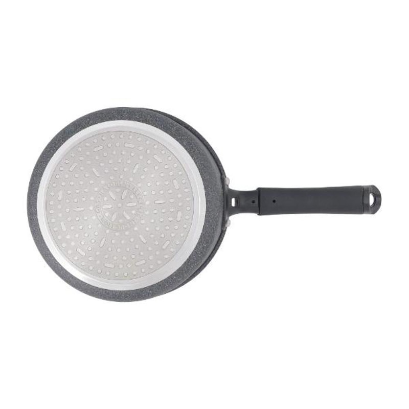 中山福 片手鍋 ライトセンス マーブル ガラス蓋付 IH対応 18cm ダークグレー NM-362 1個(ご注文単位1個)【直送品】