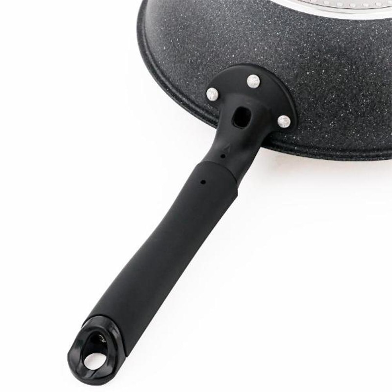 中山福 深型フライパン ライトセンス マーブル IH対応 24cm ダークグレー NM-354 1個(ご注文単位1個)【直送品】