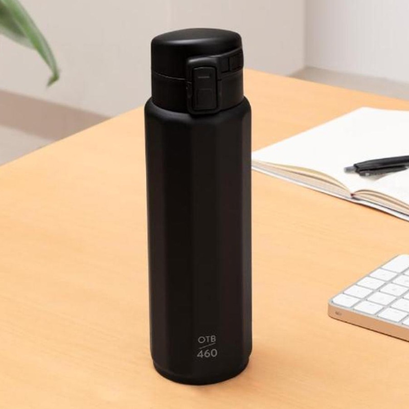 中山福 マグボトル ワンタッチタイプ ポリゴーンヌ 460ml ブラック NM-346 1個(ご注文単位1個)【直送品】