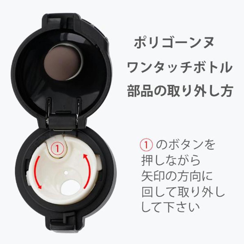 中山福 マグボトル ワンタッチタイプ ポリゴーンヌ 460ml ブラック NM-346 1個(ご注文単位1個)【直送品】