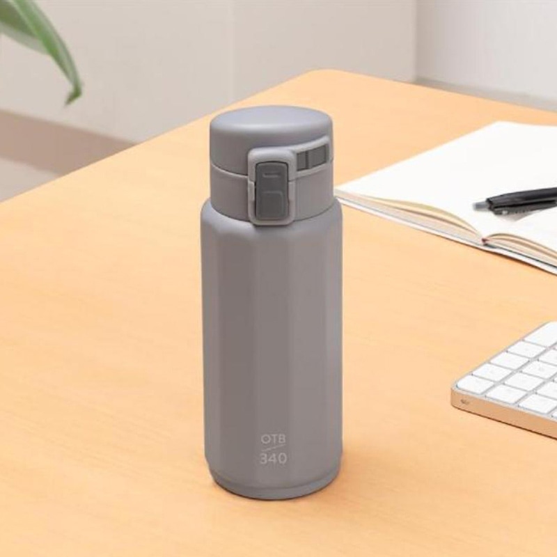 中山福 マグボトル ワンタッチタイプ ポリゴーンヌ 340ml グレー NM-343 1個(ご注文単位1個)【直送品】
