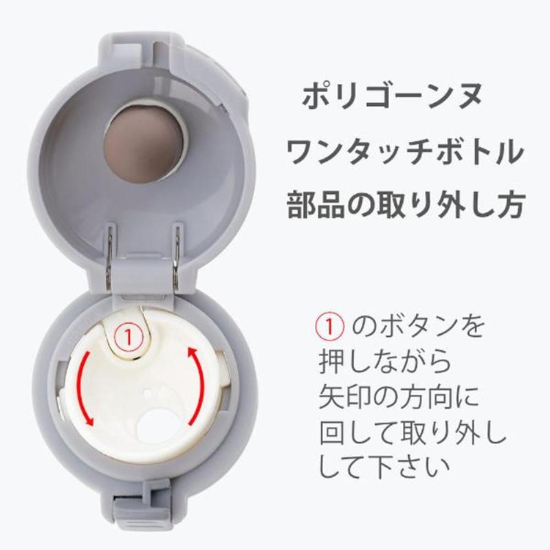 中山福 マグボトル ワンタッチタイプ ポリゴーンヌ 340ml グレー NM-343 1個(ご注文単位1個)【直送品】