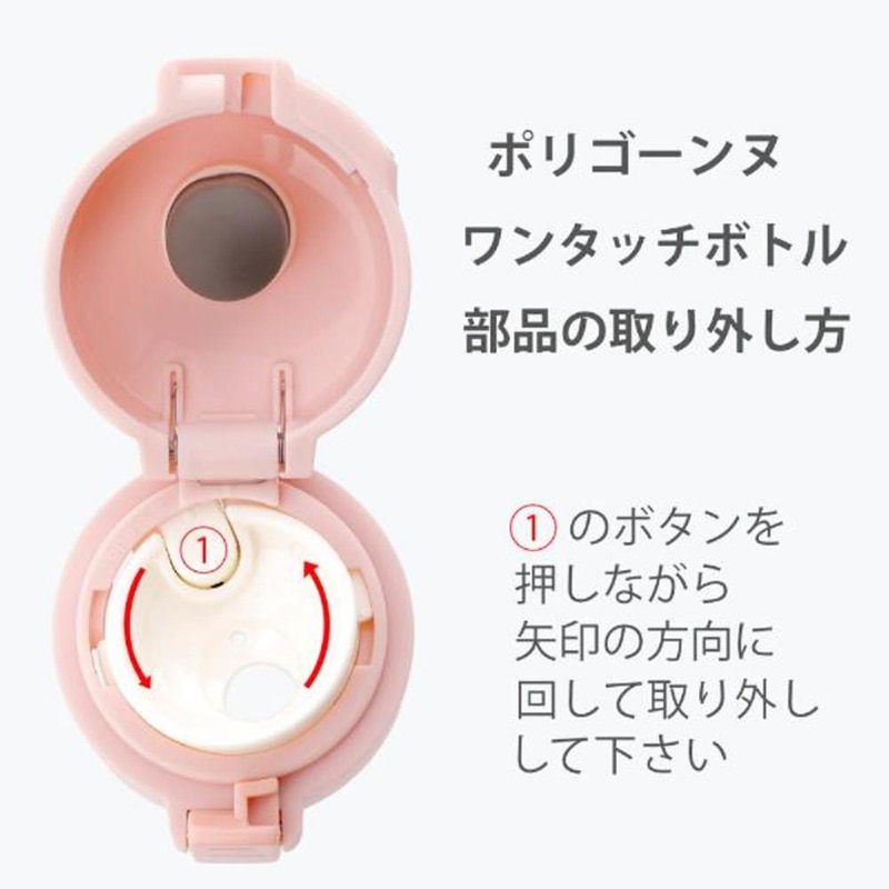 中山福 マグボトル ワンタッチタイプ ポリゴーンヌ 340ml ピンク NM-342 1個(ご注文単位1個)【直送品】