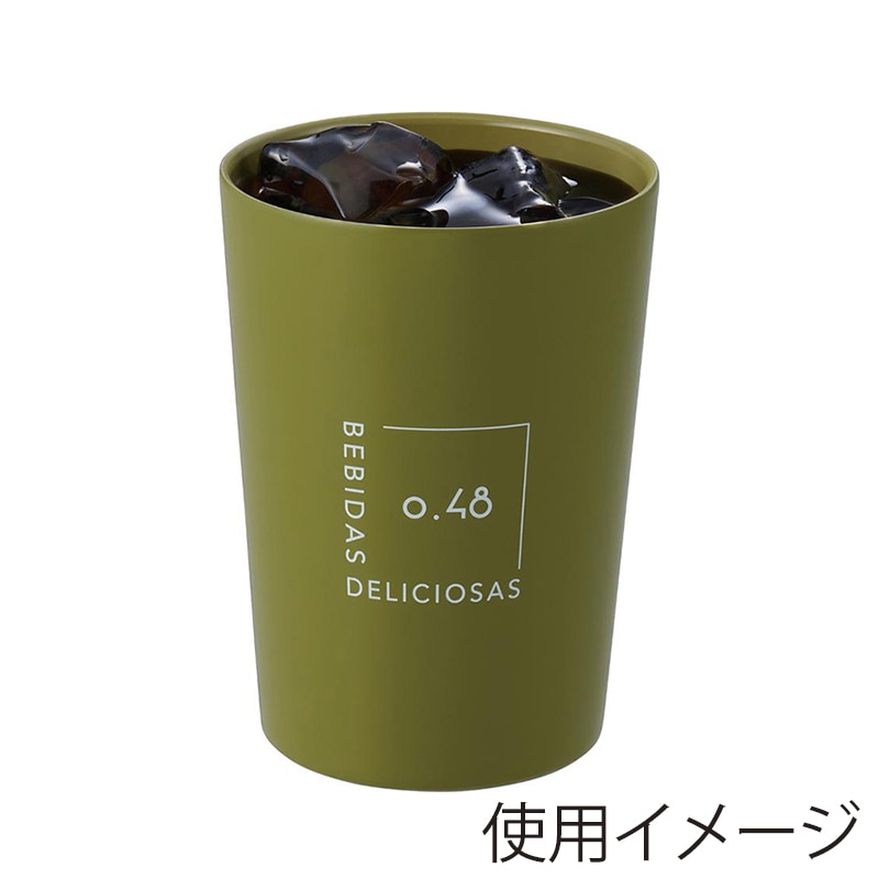 中山福 タンブラー ステンレス 480ml シアーカーキ NM-189 1個(ご注文単位1個)【直送品】