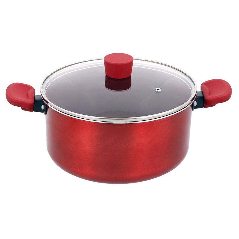 中山福 ハイキャセロール デリシャスサインエボルト IH 24cm レッド NM-115 1個（ご注文単位1個）【直送品】