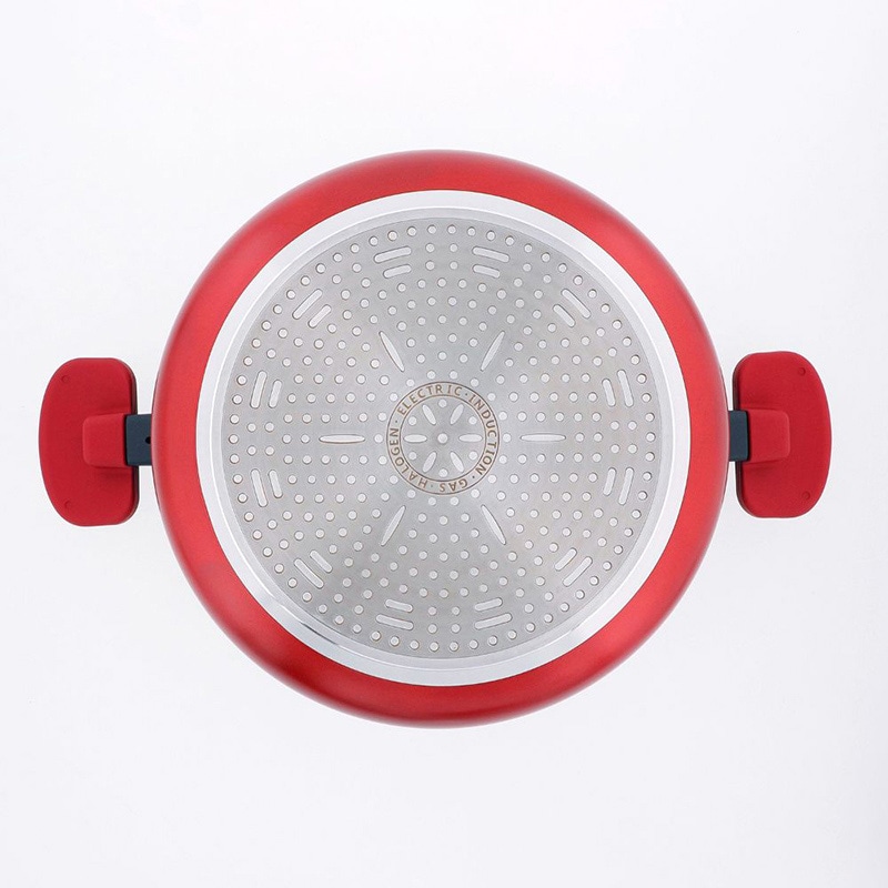 中山福 ハイキャセロール デリシャスサインエボルト IH 24cm レッド NM-115 1個（ご注文単位1個）【直送品】