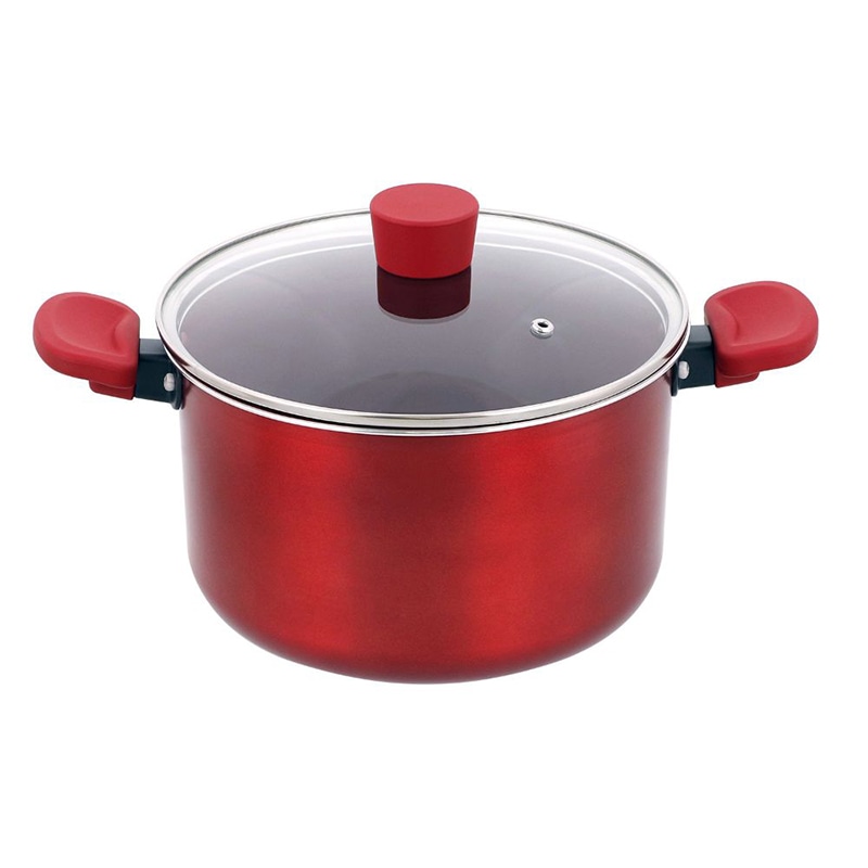 中山福 シチューポット デリシャスサインエボルト IH 22cm レッド NM-114 1個（ご注文単位1個）【直送品】