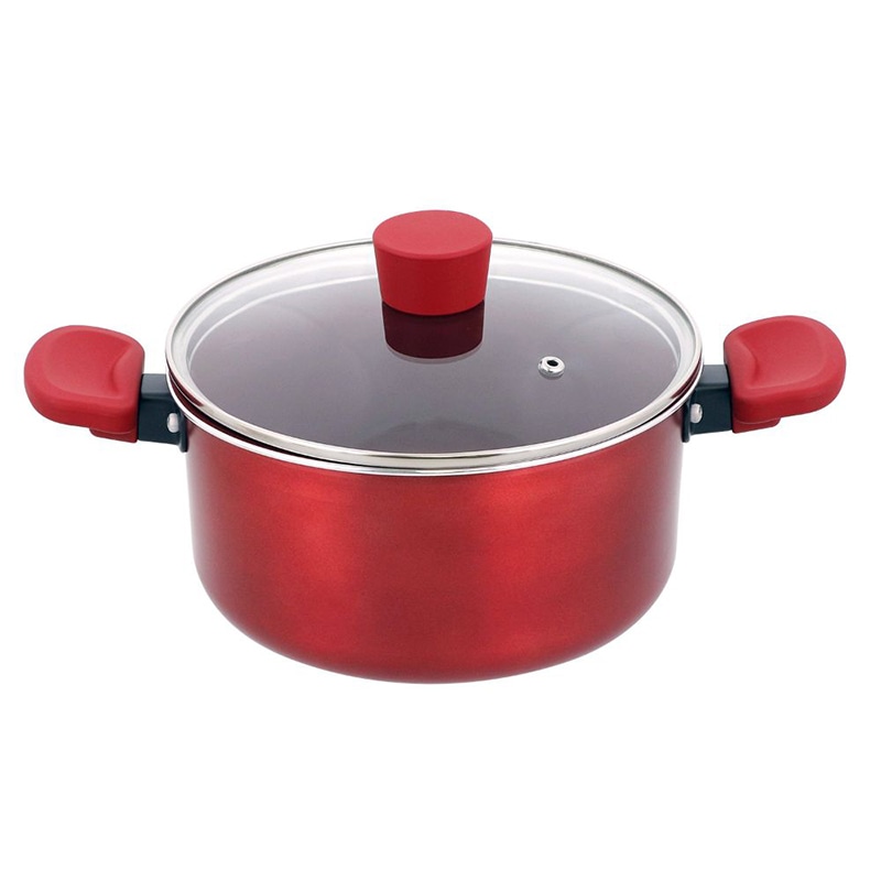 中山福 キャセロール デリシャスサインエボルト IH 20cm レッド NM-113 1個（ご注文単位1個）【直送品】