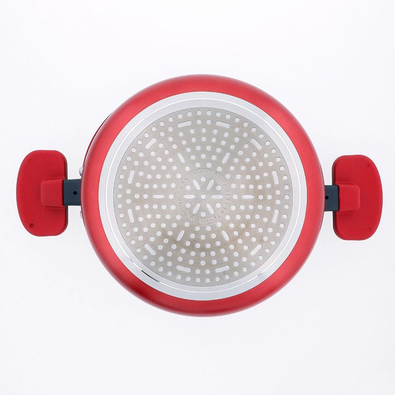 中山福 キャセロール デリシャスサインエボルト IH 20cm レッド NM-113 1個（ご注文単位1個）【直送品】