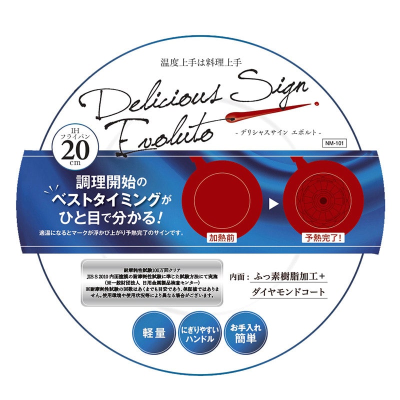中山福 フライパン デリシャスサインエボルト IH 20cm レッド NM-101 1個（ご注文単位1個）【直送品】