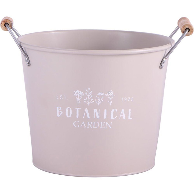 中山福 バスケット ボタニカルガーデン カップ付 ラウンド S ワームグレー NE-745 1個（ご注文単位1個）【直送品】