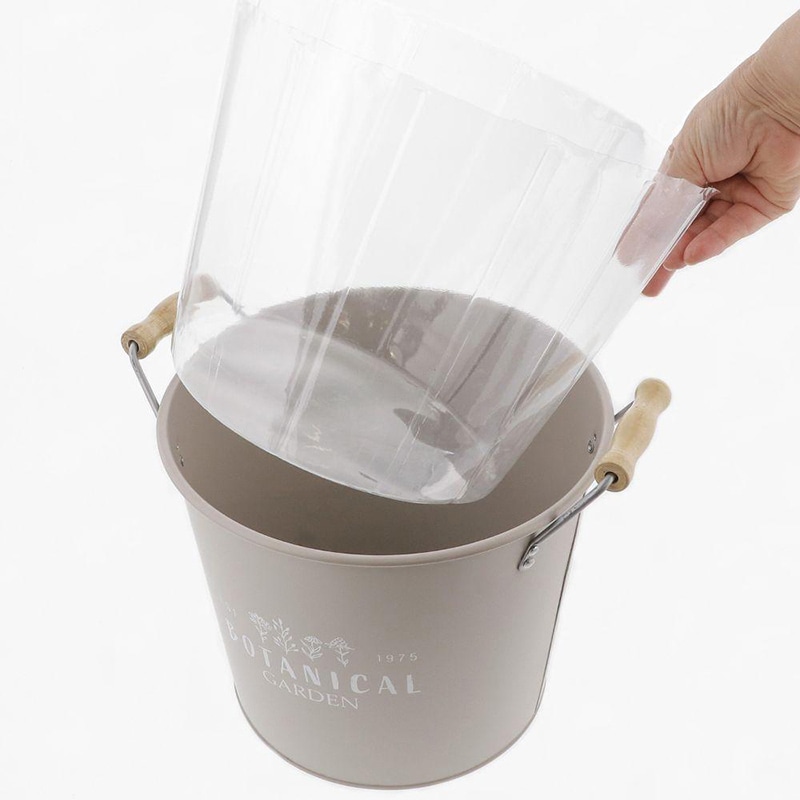 中山福 バスケット ボタニカルガーデン カップ付 ラウンド S ワームグレー NE-745 1個（ご注文単位1個）【直送品】