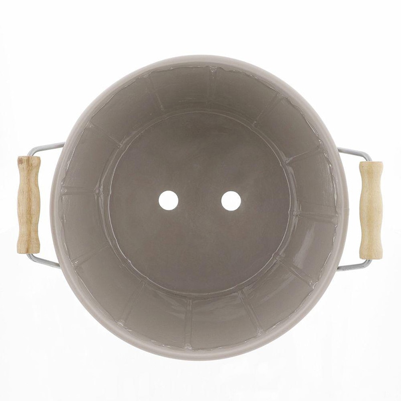 中山福 バスケット ボタニカルガーデン カップ付 ラウンド S ワームグレー NE-745 1個（ご注文単位1個）【直送品】