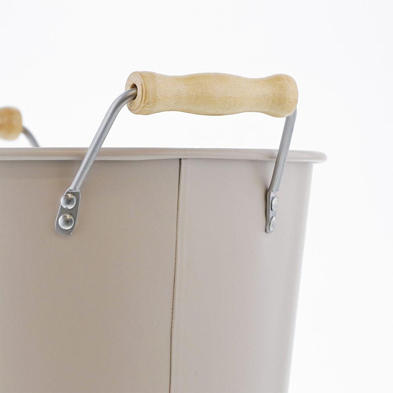 中山福 バスケット ボタニカルガーデン カップ付 ラウンド S ワームグレー NE-745 1個（ご注文単位1個）【直送品】