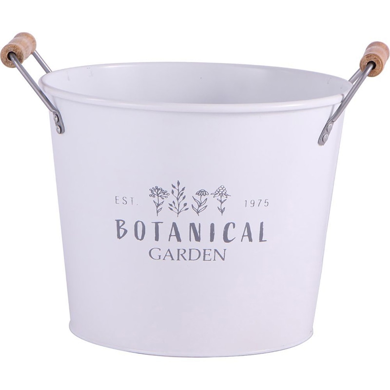 中山福 バスケット ボタニカルガーデン カップ付 ラウンド S ホワイト NE-744 1個（ご注文単位1個）【直送品】