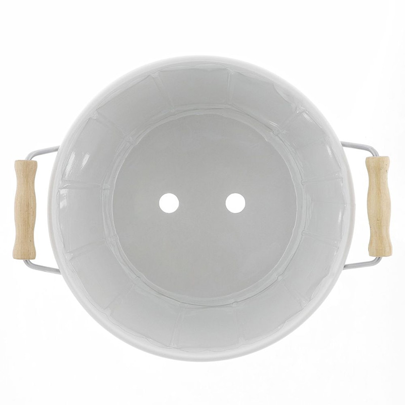 中山福 バスケット ボタニカルガーデン カップ付 ラウンド S ホワイト NE-744 1個(ご注文単位1個)【直送品】