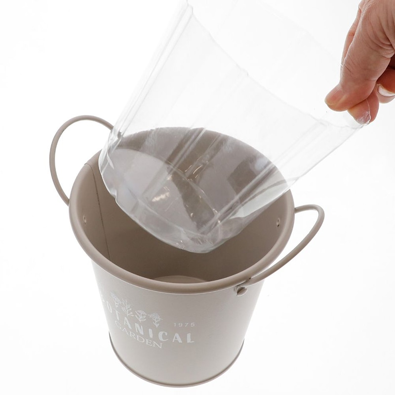 中山福 ポット ボタニカルガーデン カップ付 ラウンド M ワームグレー NE-743 1個(ご注文単位1個)【直送品】