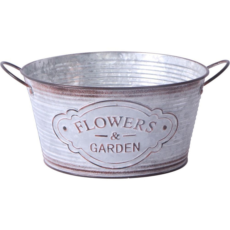 中山福 バスケット フラワーズガーデン 浅型 カップ付 ラウンド S NE-735 1個（ご注文単位1個）【直送品】