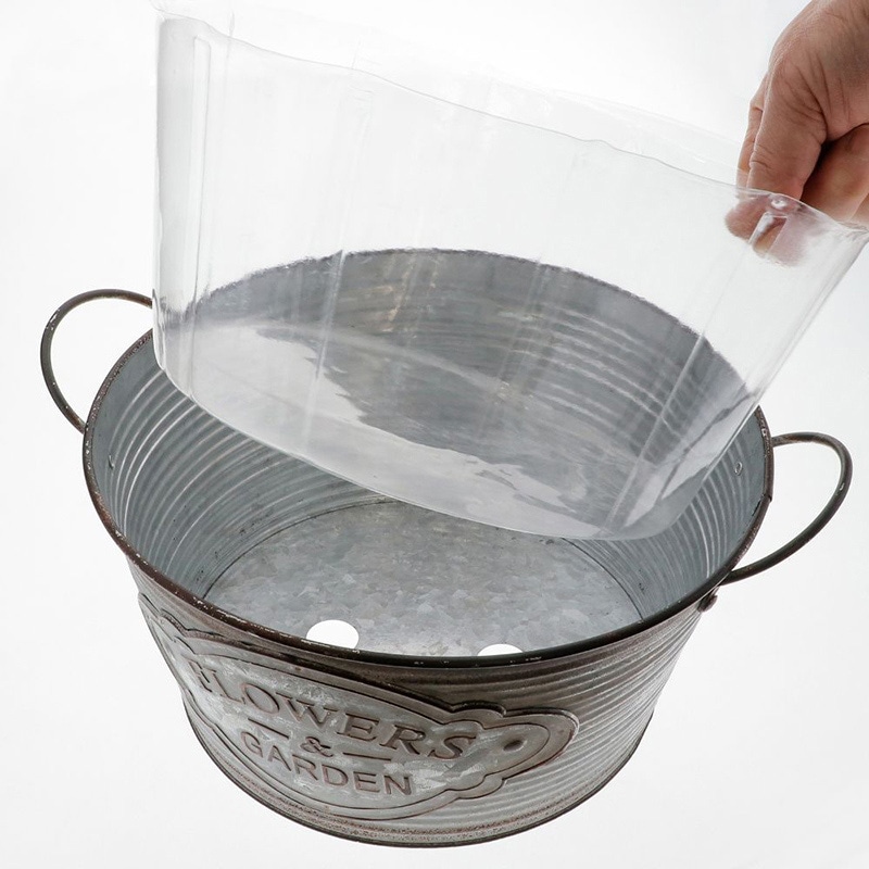 中山福 バスケット フラワーズガーデン 浅型 カップ付 ラウンド S NE-735 1個（ご注文単位1個）【直送品】