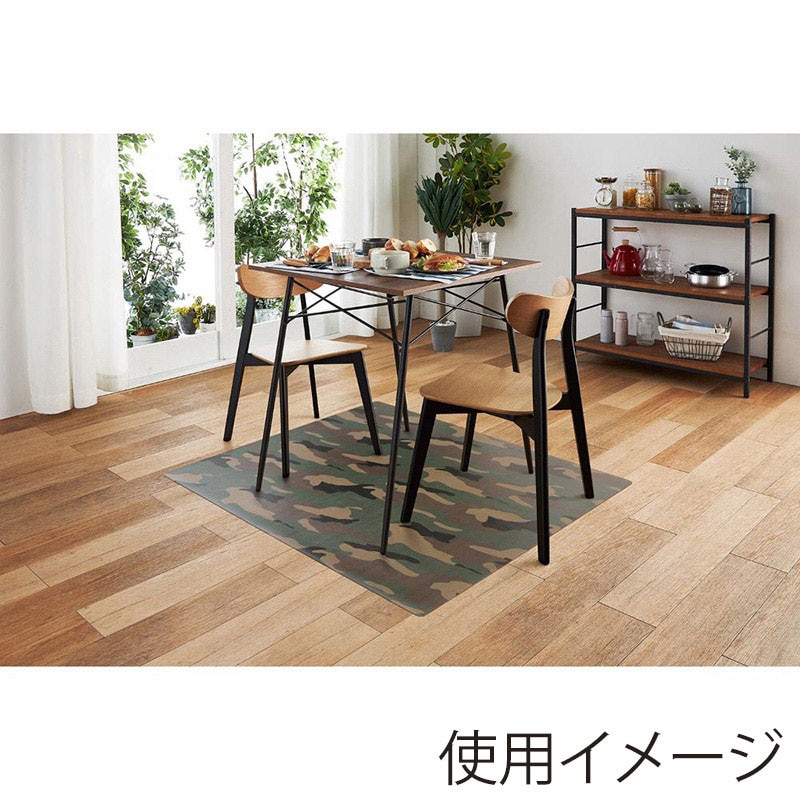 中山福 エブリウェアマット カモフラージュパターン 120×120cm カーキ ND-6154 1個（ご注文単位1個）【直送品】