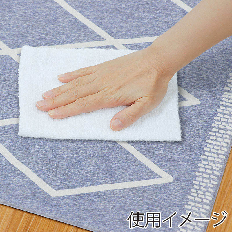 中山福 室内玄関マット 60×90cm ラムバス ブルー ND-5196 1個(ご注文単位1個)【直送品】