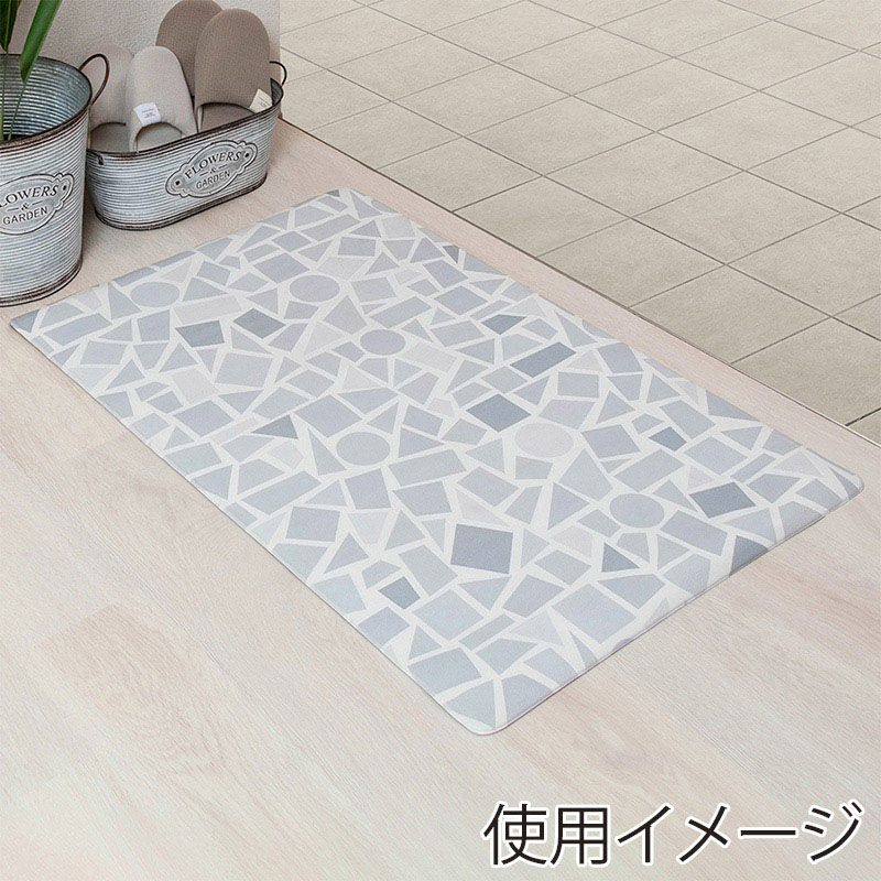 中山福 室内玄関マット 60×90cm ホワイト ストーン ND-5195 1個(ご注文単位1個)【直送品】