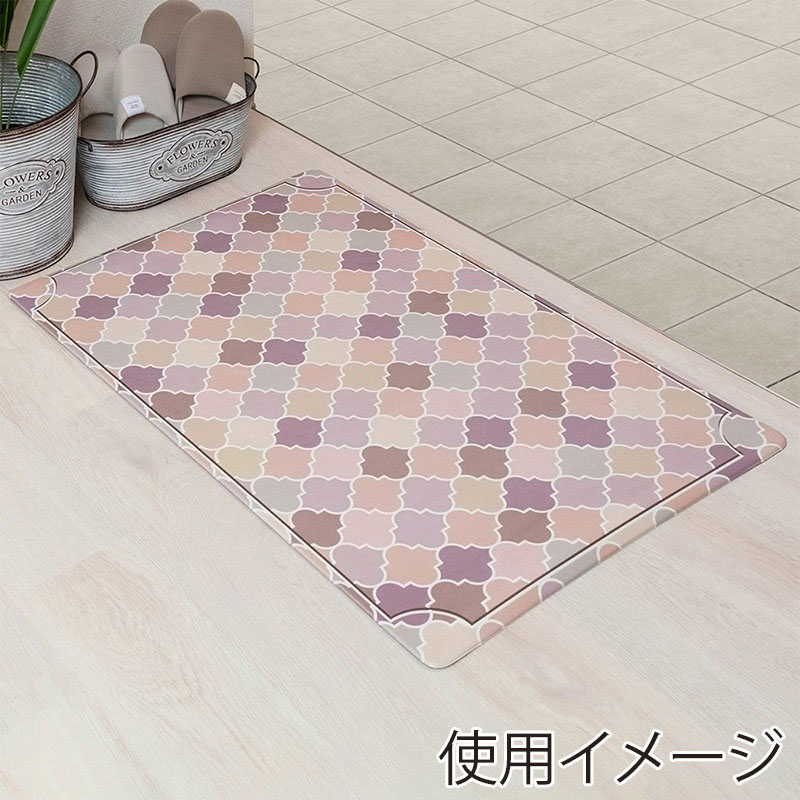 中山福 室内玄関マット 60×90cm モロッカン ピンク ND-5194 1個(ご注文単位1個)【直送品】