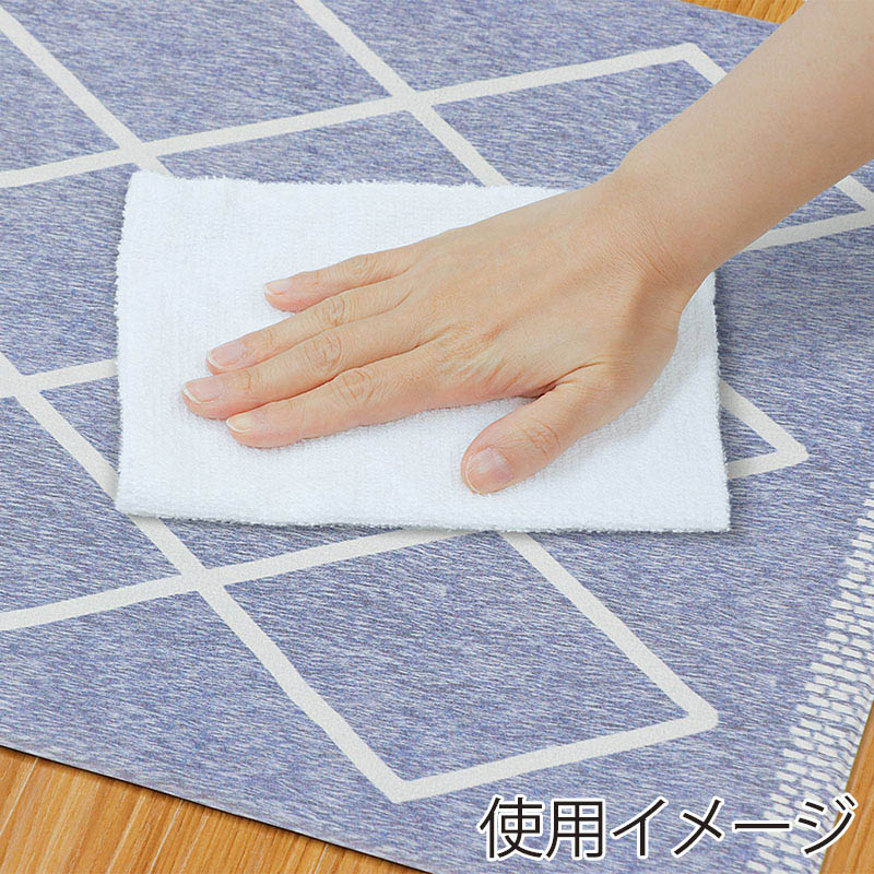 中山福 室内玄関マット 40×80cm ラムバス ブルー ND-5186 1個(ご注文単位1個)【直送品】