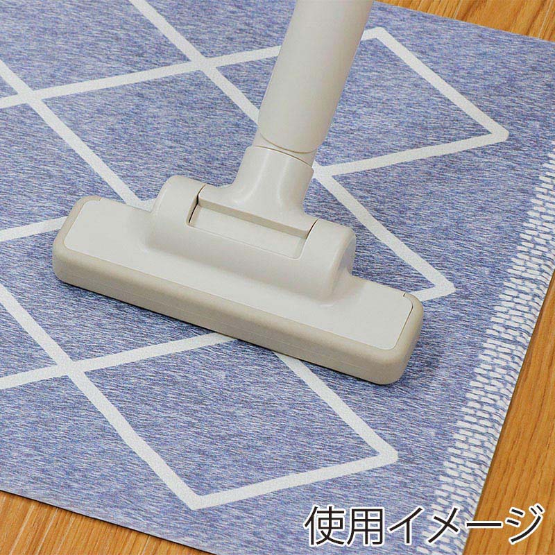 中山福 室内玄関マット 40×80cm ラムバス ブルー ND-5186 1個(ご注文単位1個)【直送品】