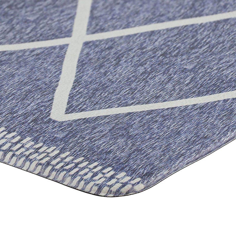 中山福 室内玄関マット 40×80cm ラムバス ブルー ND-5186 1個(ご注文単位1個)【直送品】