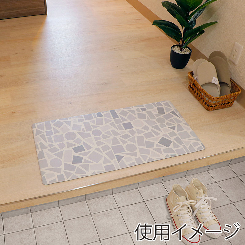 中山福 室内玄関マット 40×80cm ホワイト ストーン ND-5185 1個(ご注文単位1個)【直送品】