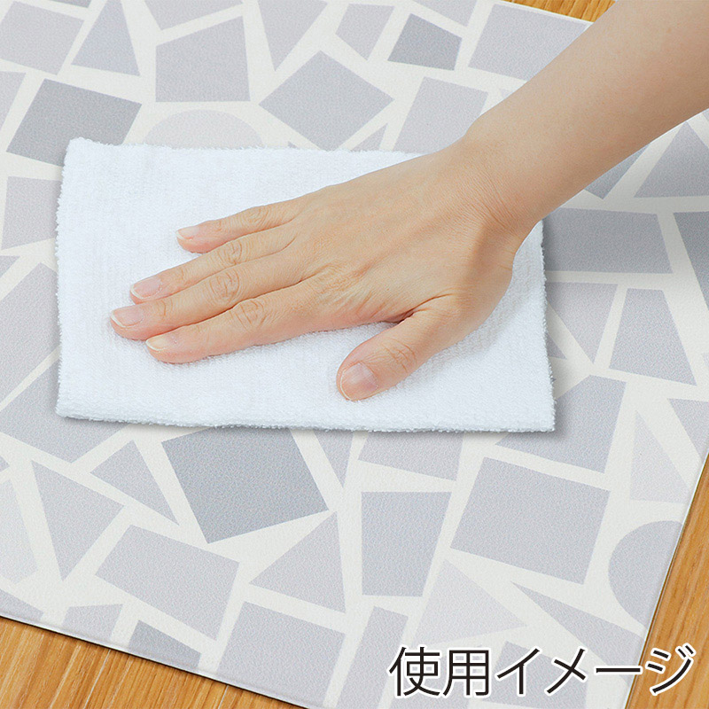 中山福 室内玄関マット 40×80cm ホワイト ストーン ND-5185 1個(ご注文単位1個)【直送品】