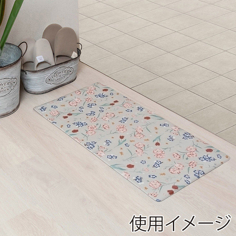 中山福 室内玄関マット 40×80cm フィオーレ ND-5182 1個(ご注文単位1個)【直送品】