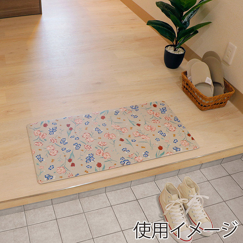中山福 室内玄関マット 40×80cm フィオーレ ND-5182 1個(ご注文単位1個)【直送品】
