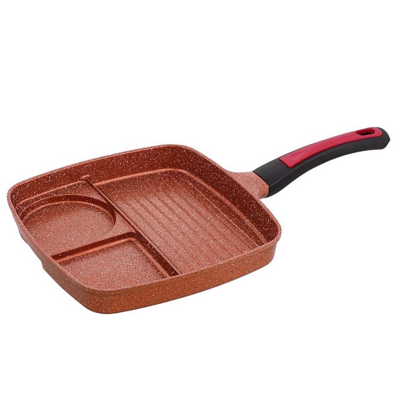 中山福 ヴァリアスパン 3面仕切り付き IH対応 レッド ND-5130 1個(ご注文単位1個)【直送品】